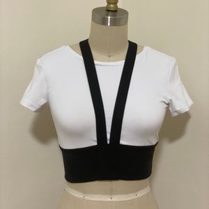 Alo Black and White Strap Top